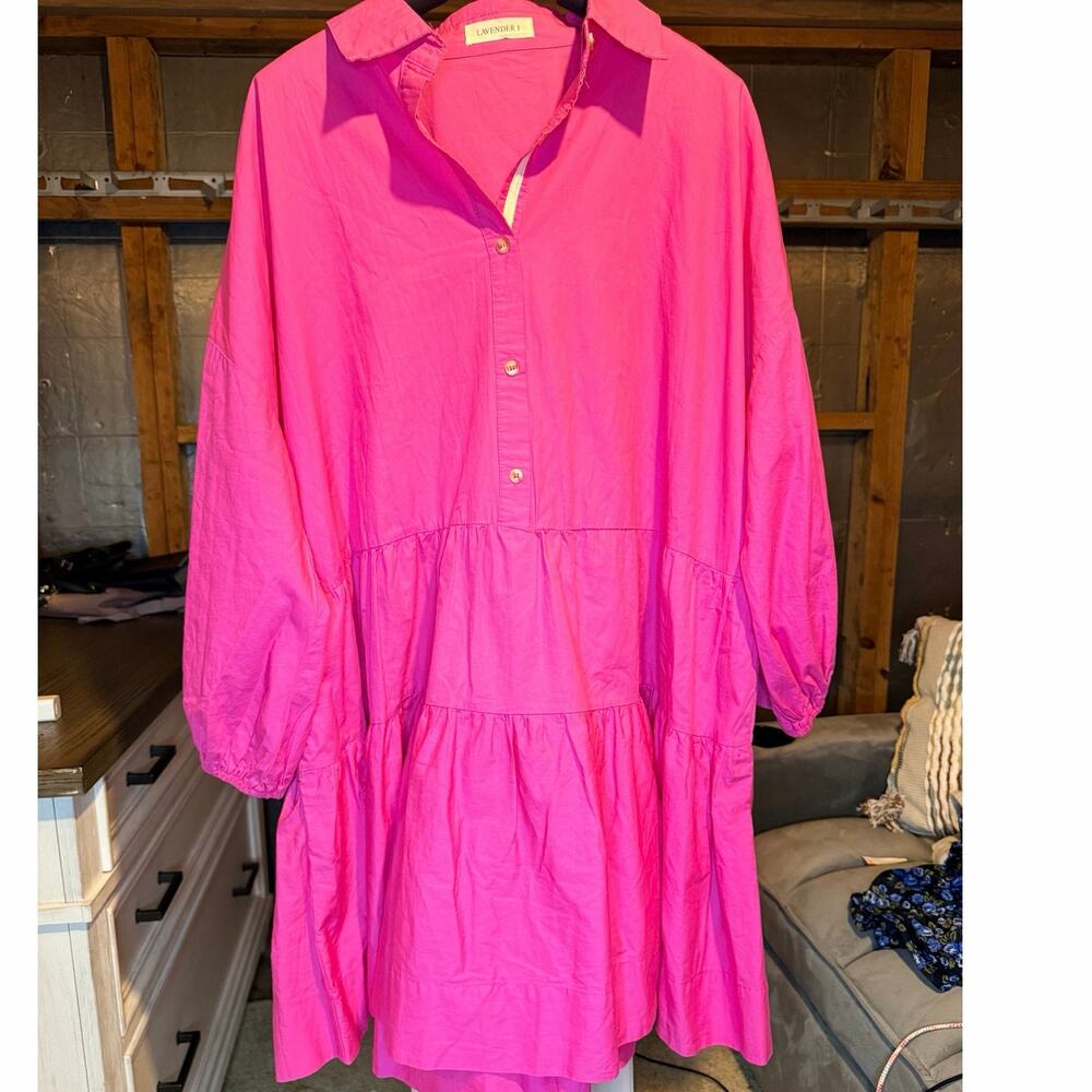 Anthropologie Lavender J Collared Dress Size L